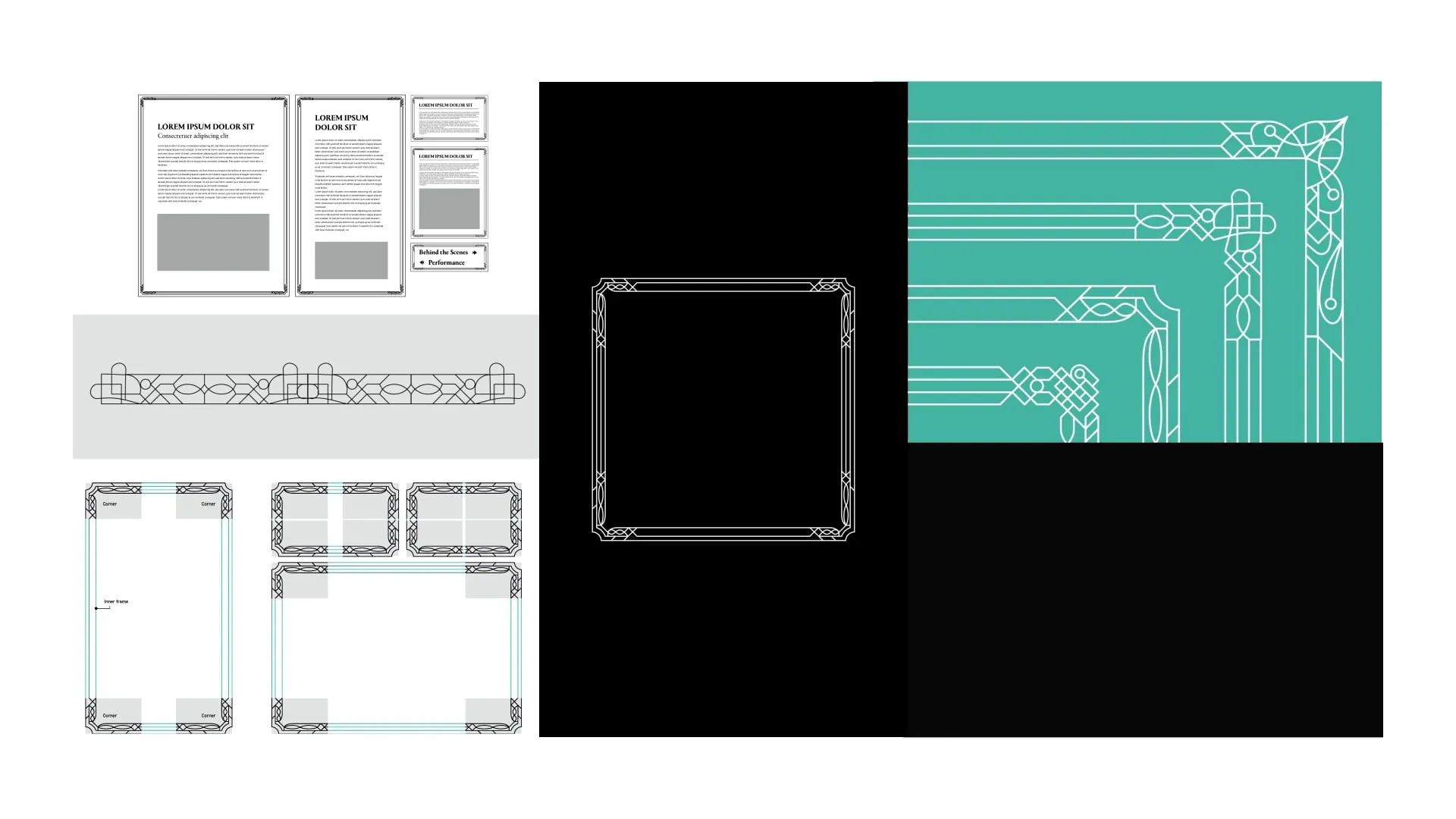 addorned graphical boxes with blue and black colouring