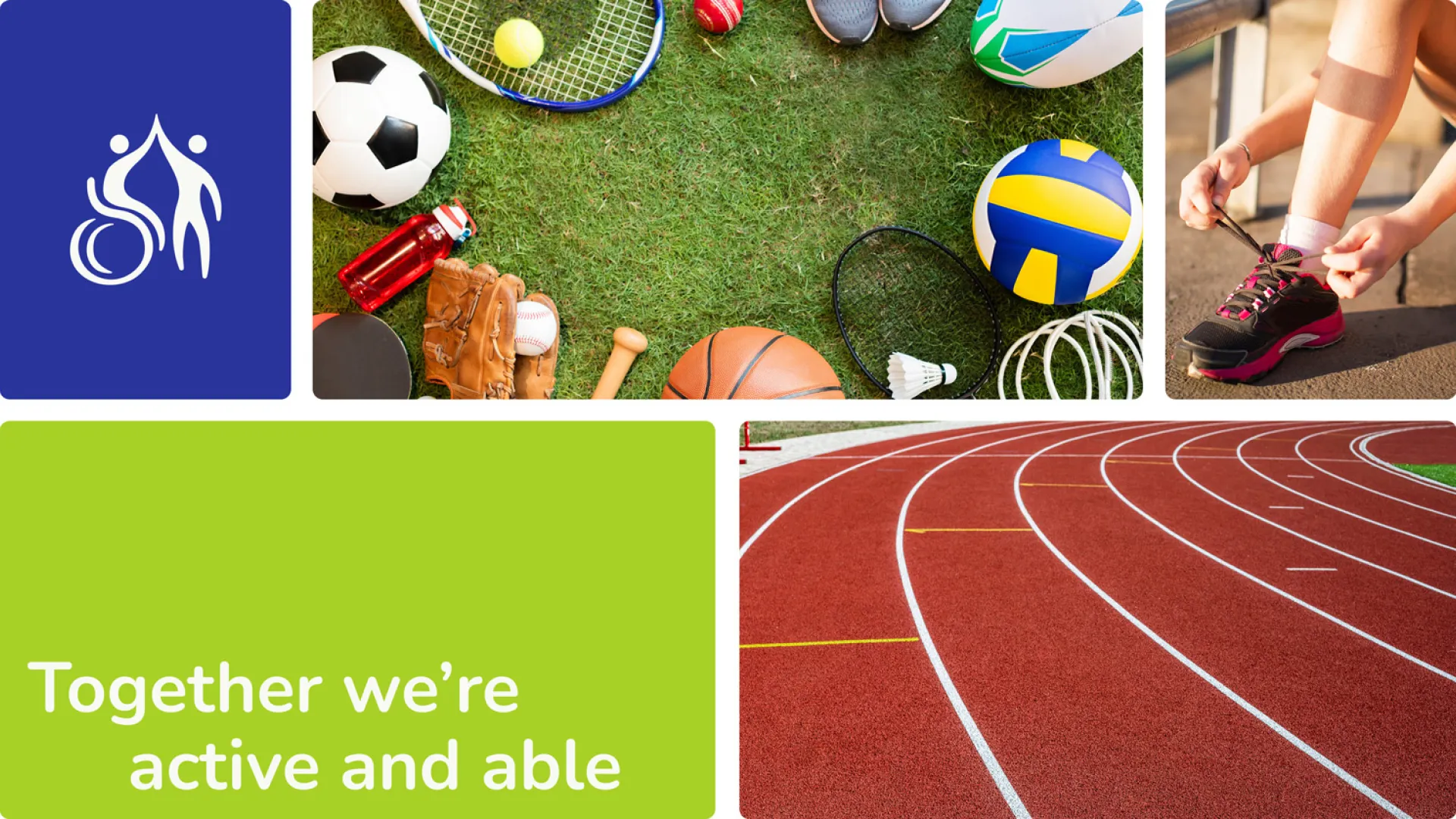Grid of alternate photos and logos for Active LD