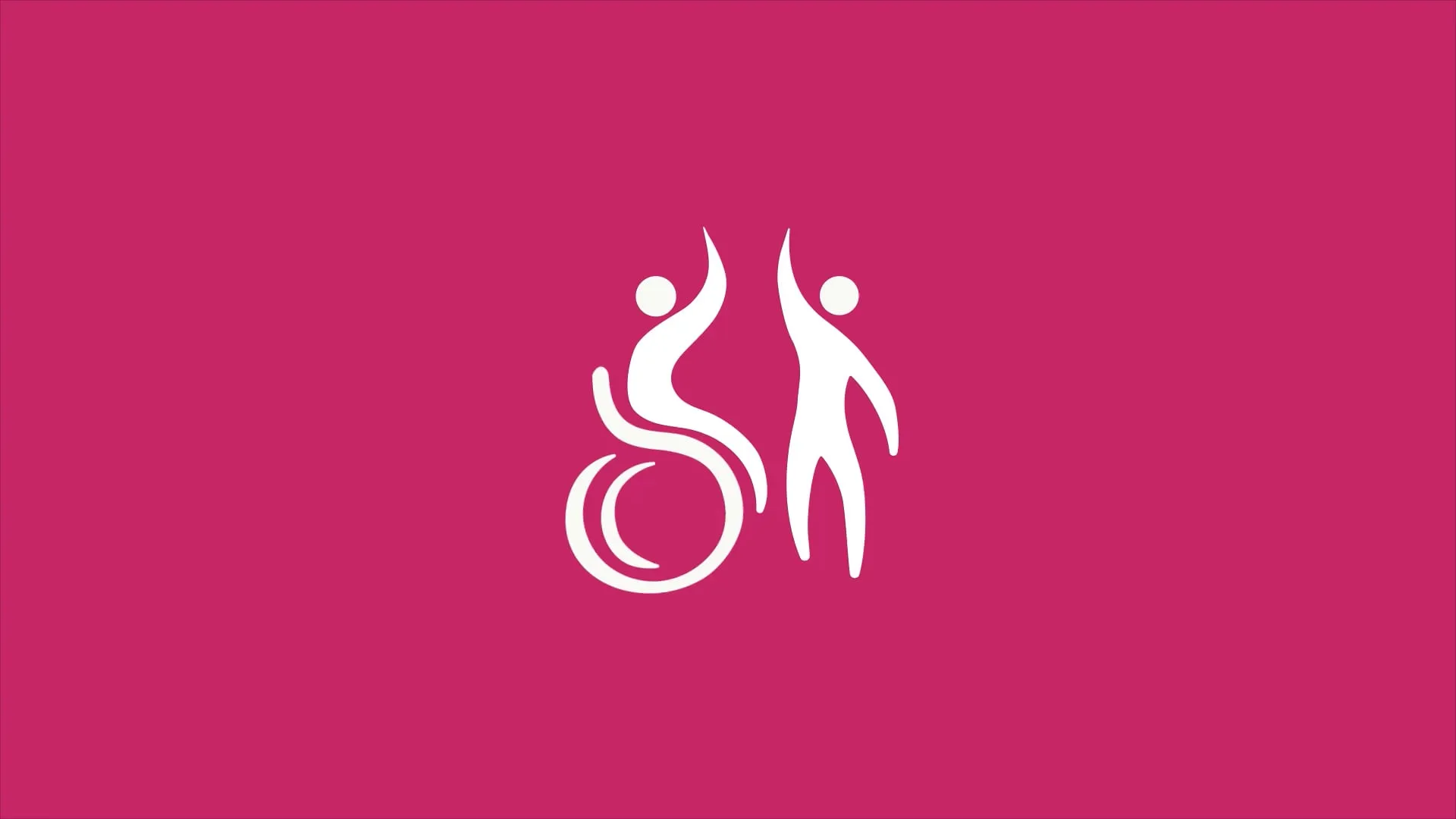Active LD icon featuring wheel chair user high-fiving standing person