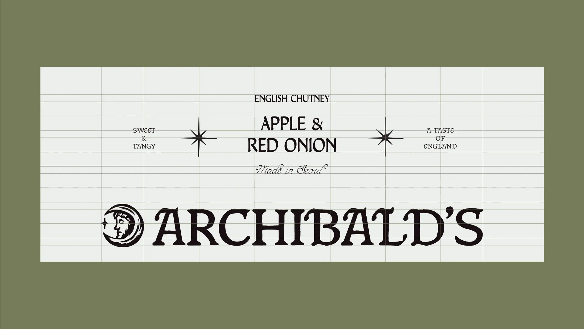 Label laid out over a grid system