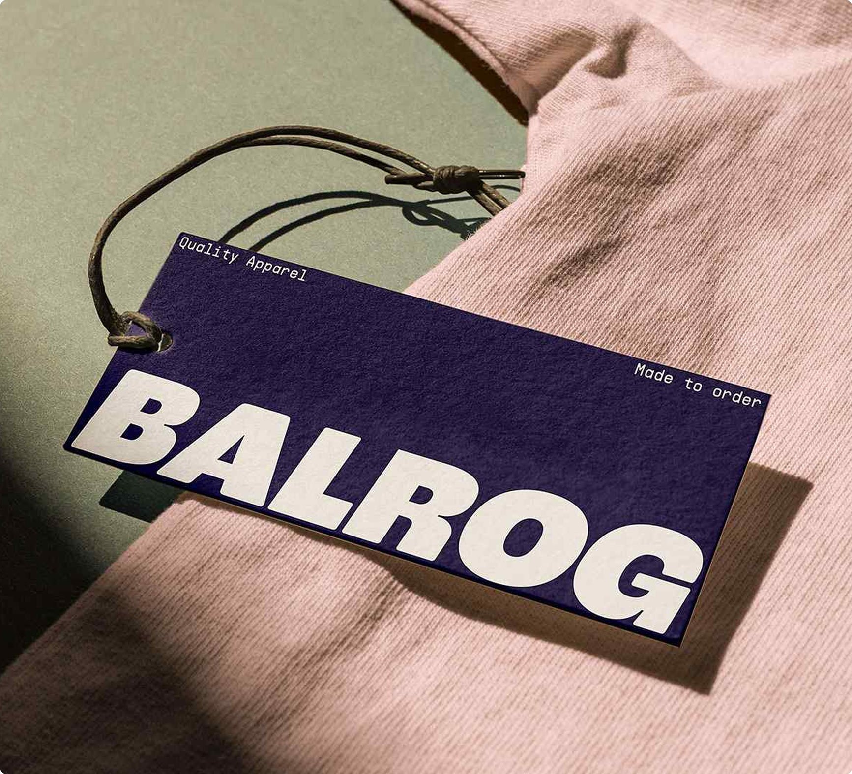 Balrog dark blue clothing tag