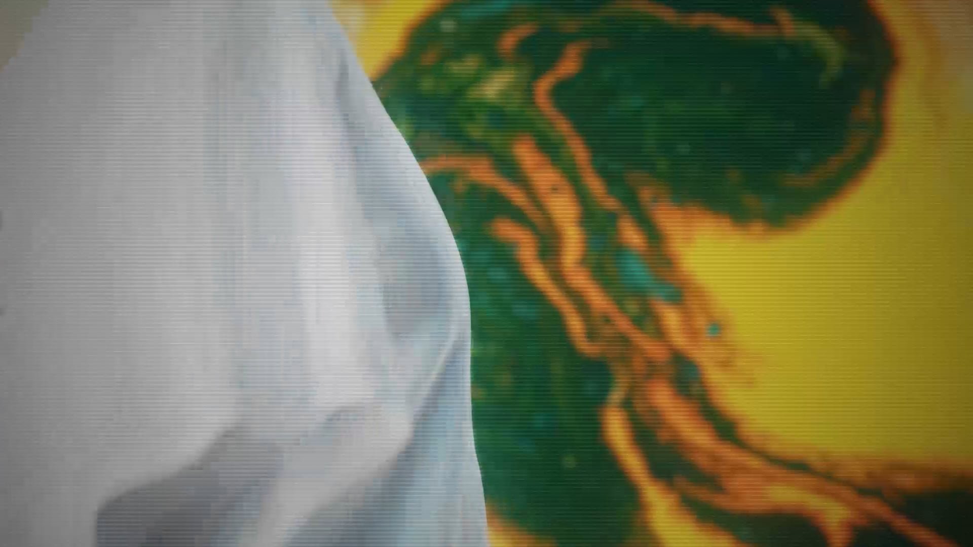 Close up of a white t-shirt on abstract gradient background