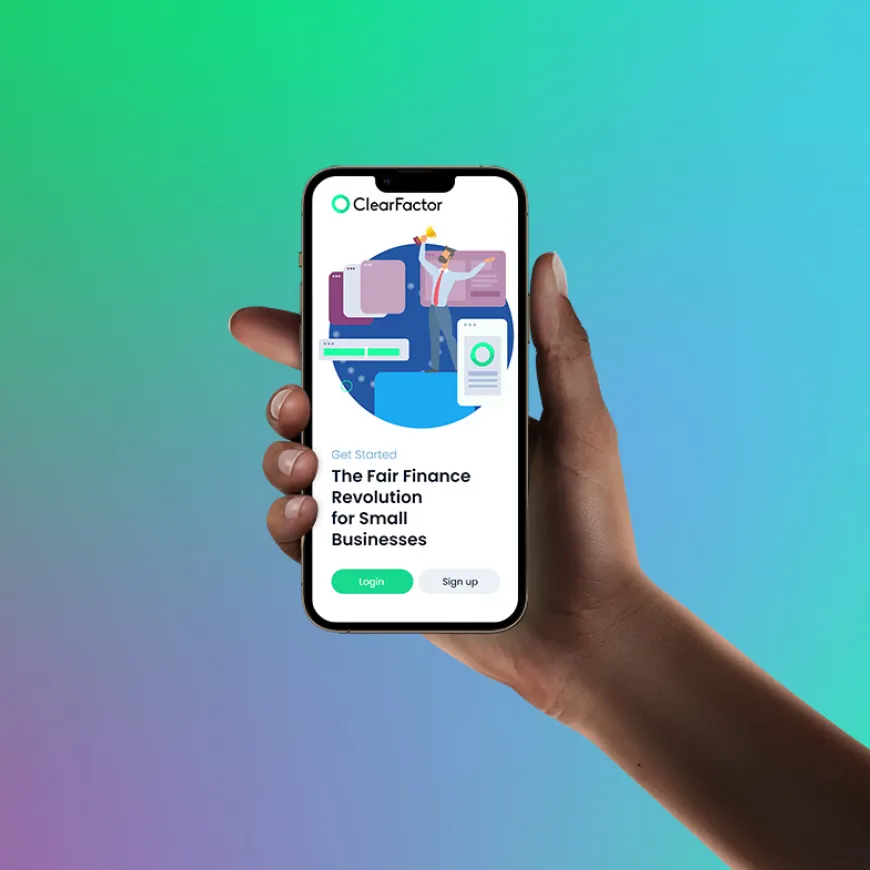 a digital render of a mobile phone in hand displaying a website