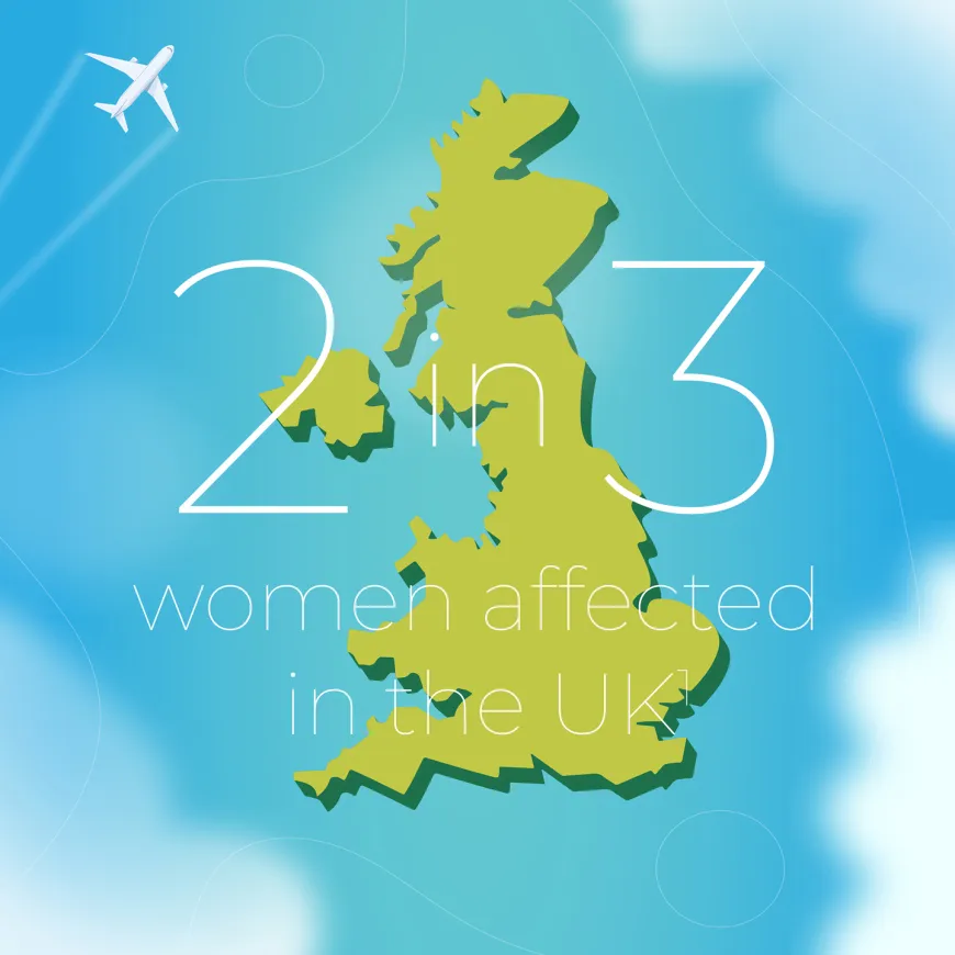 Illustration of the United Kingdom with statistic written over the top.