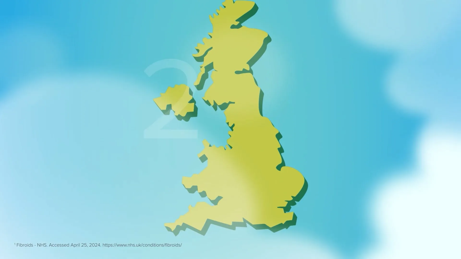 The United Kingdom isolated map view.