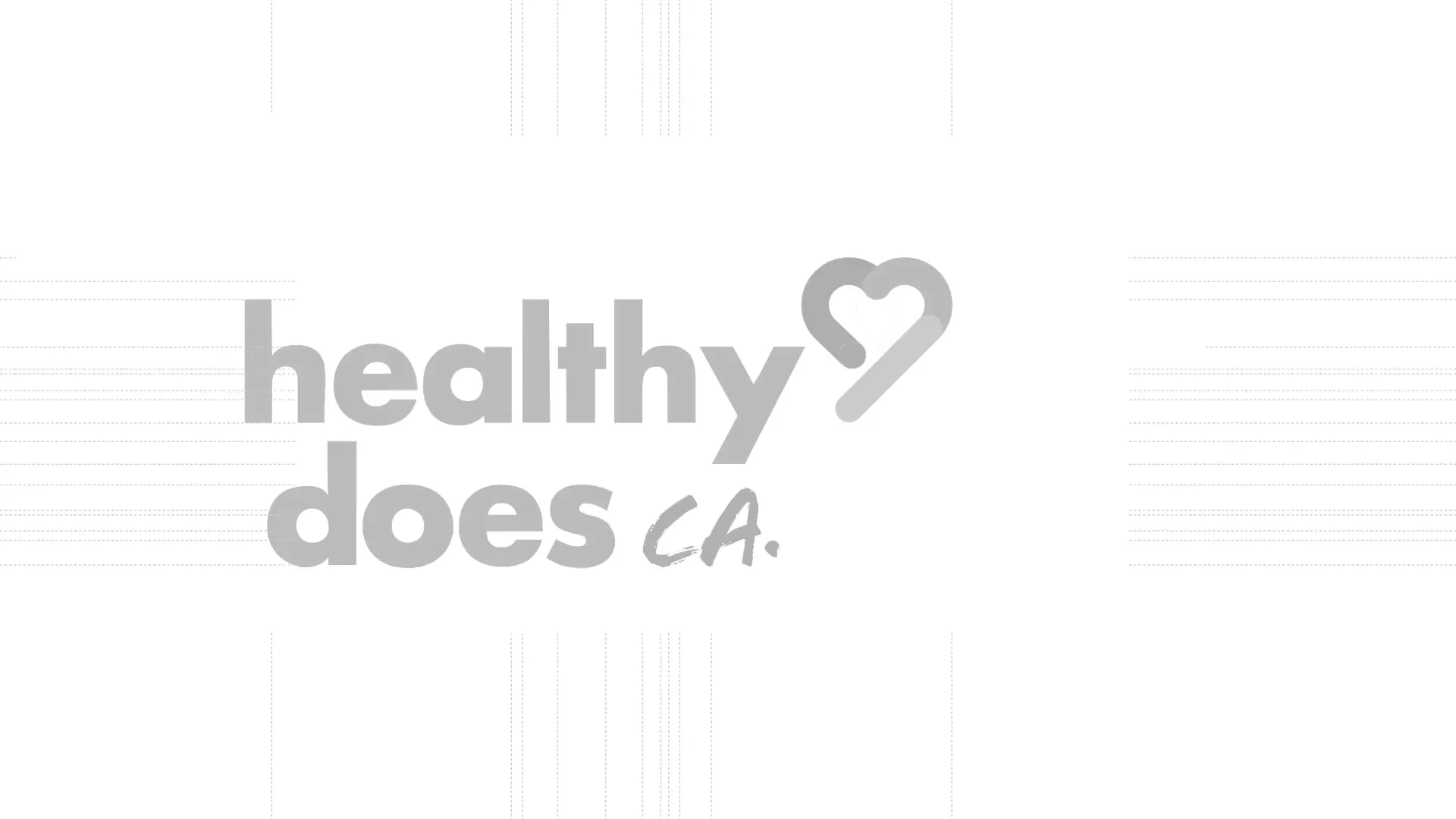 Healthy does it logo emerging from a grid.