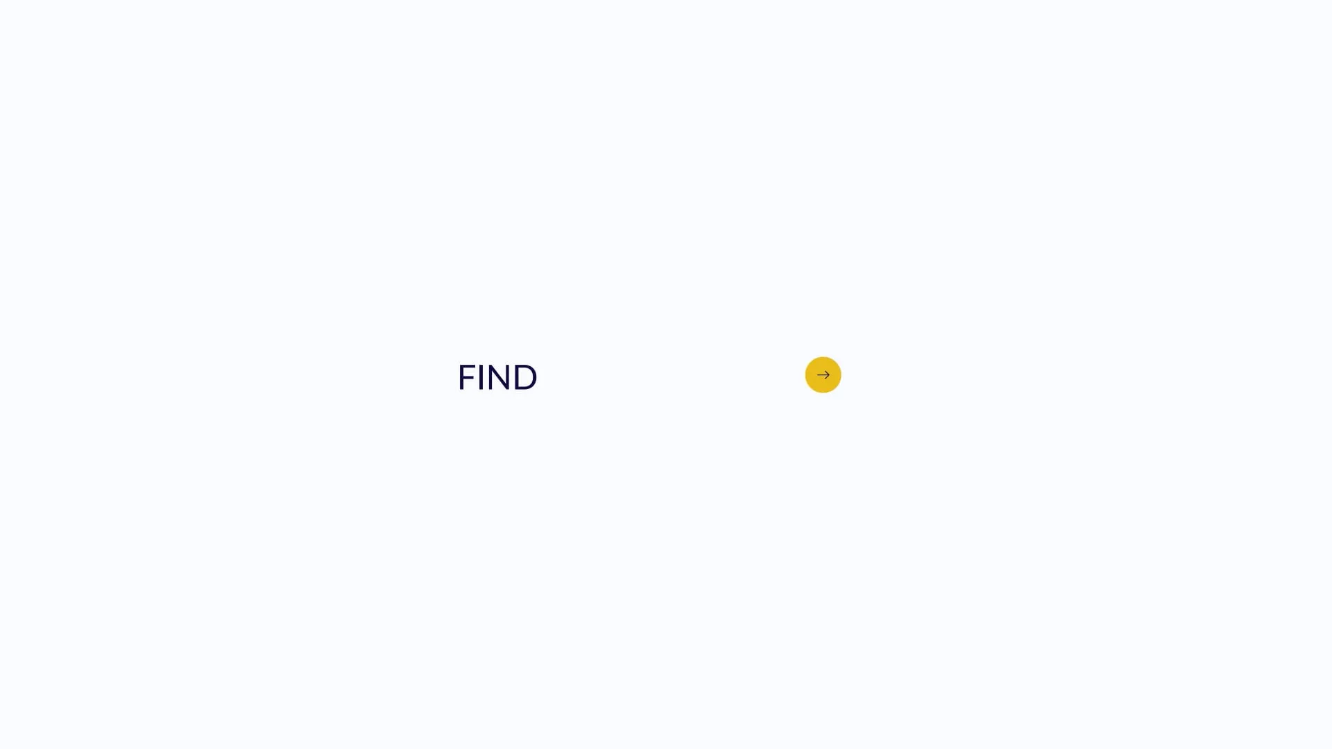 Call-to-action button with the text “Find” and a yellow arrow icon on a light background