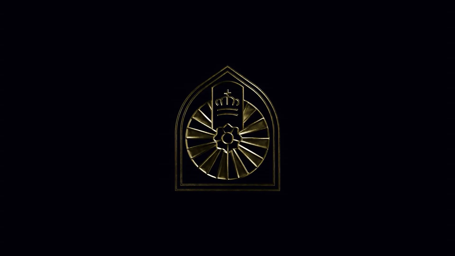 black background with a rendered gold round table logo