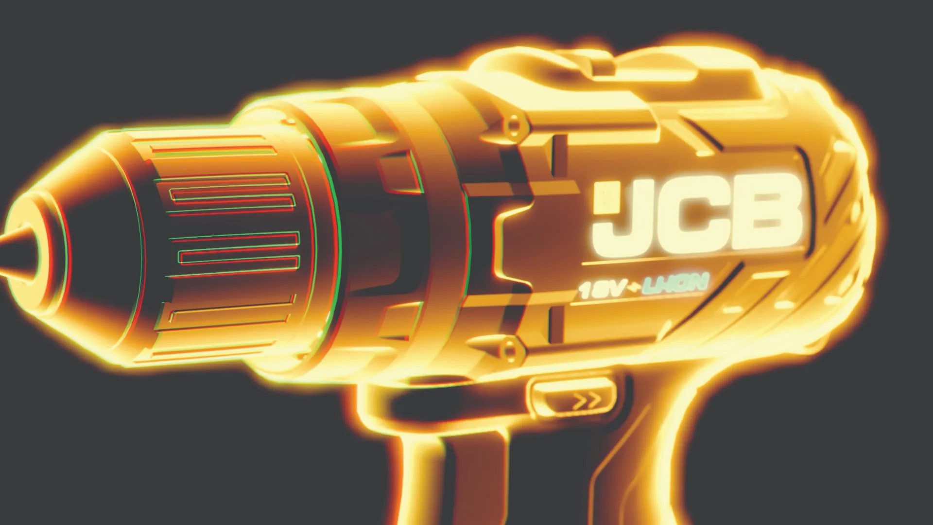 an orange cordless jcb drill