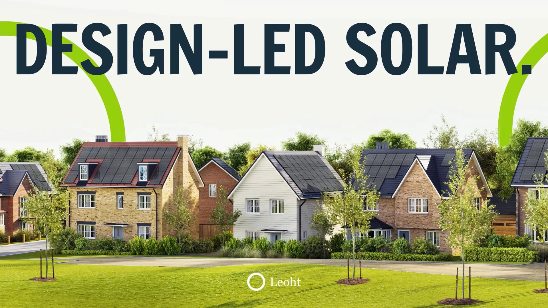 buildings with desin-led solar written in the sky above