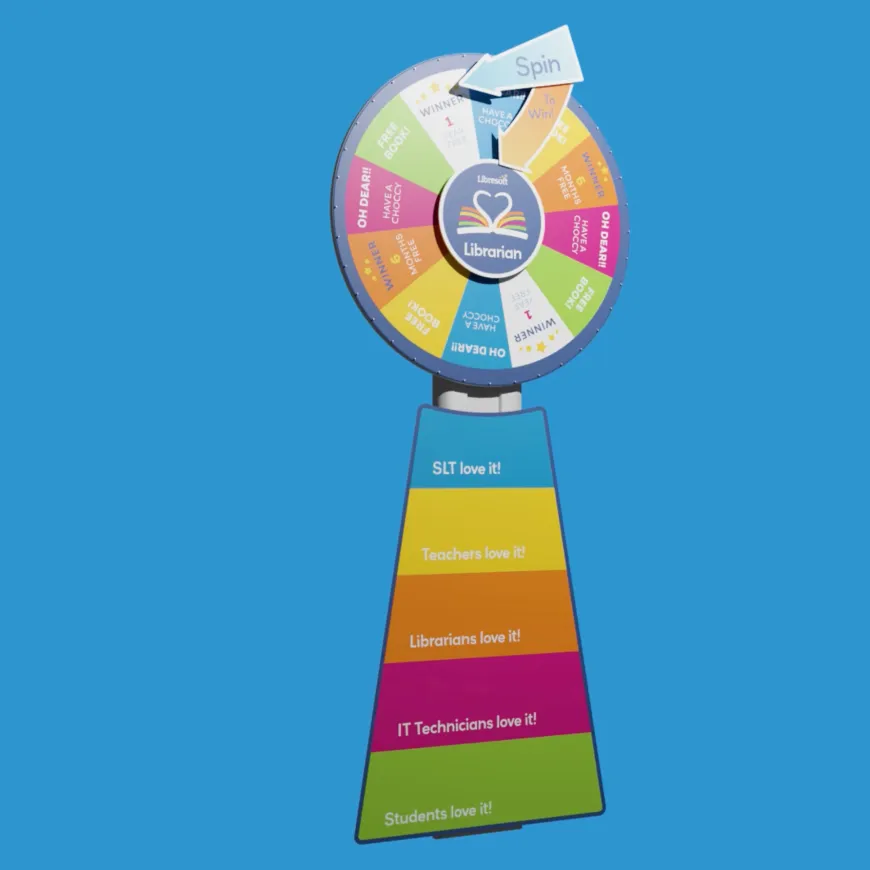 Libresoft branded wheel of fortune spinner