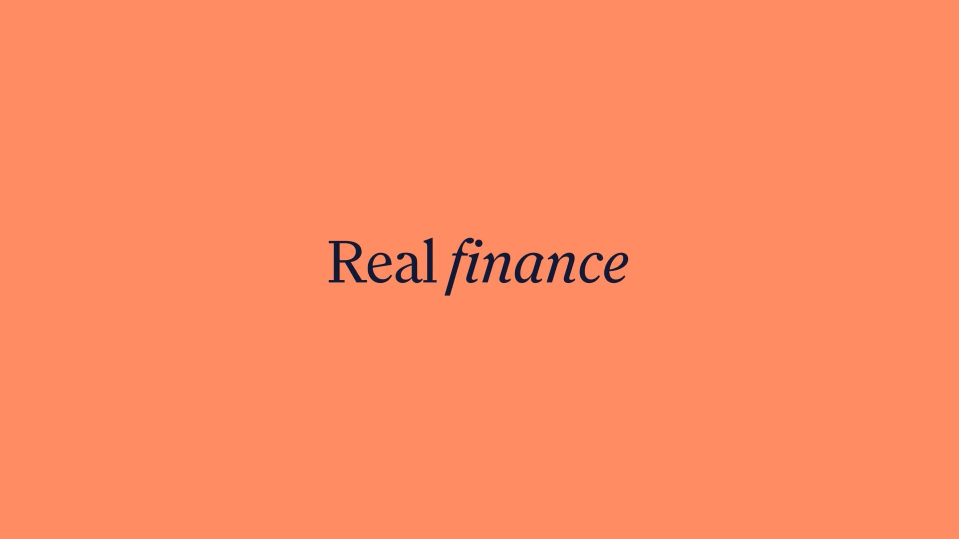 Real finance written over orange background