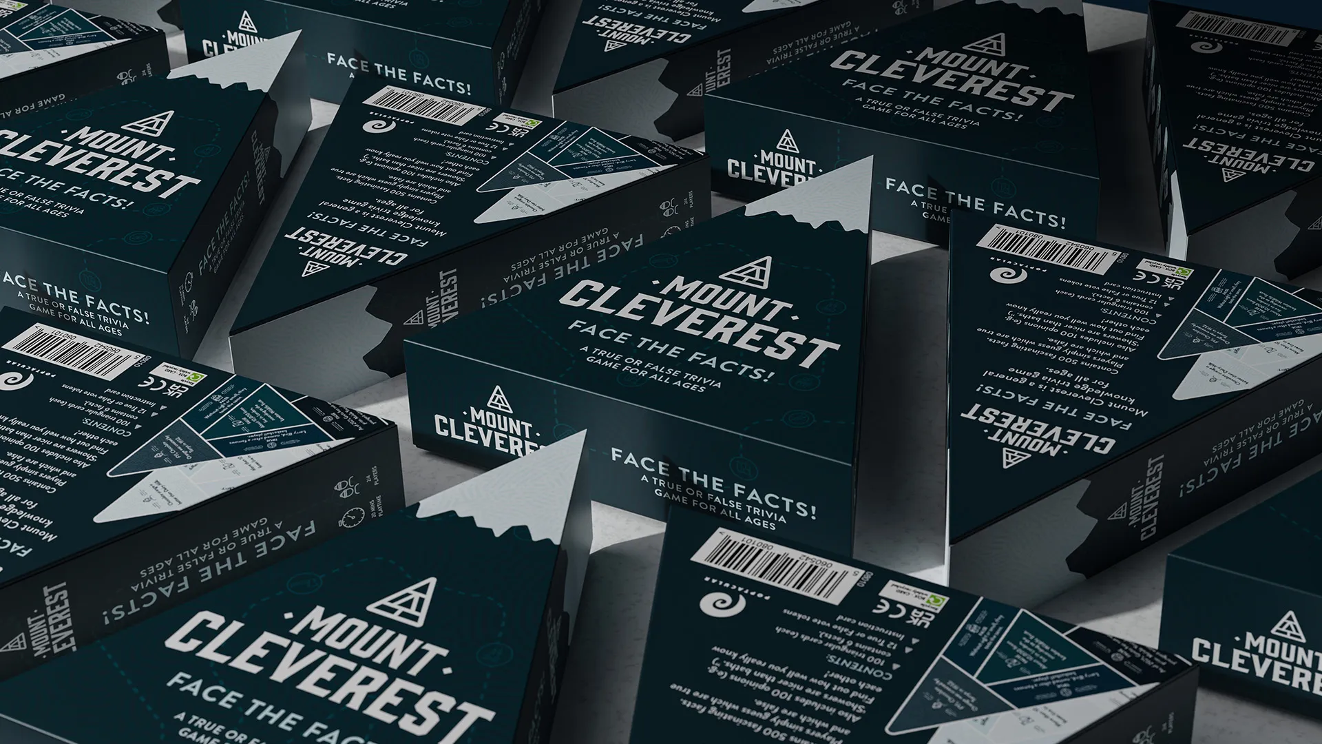 Triangle boxed card game laid out repeated