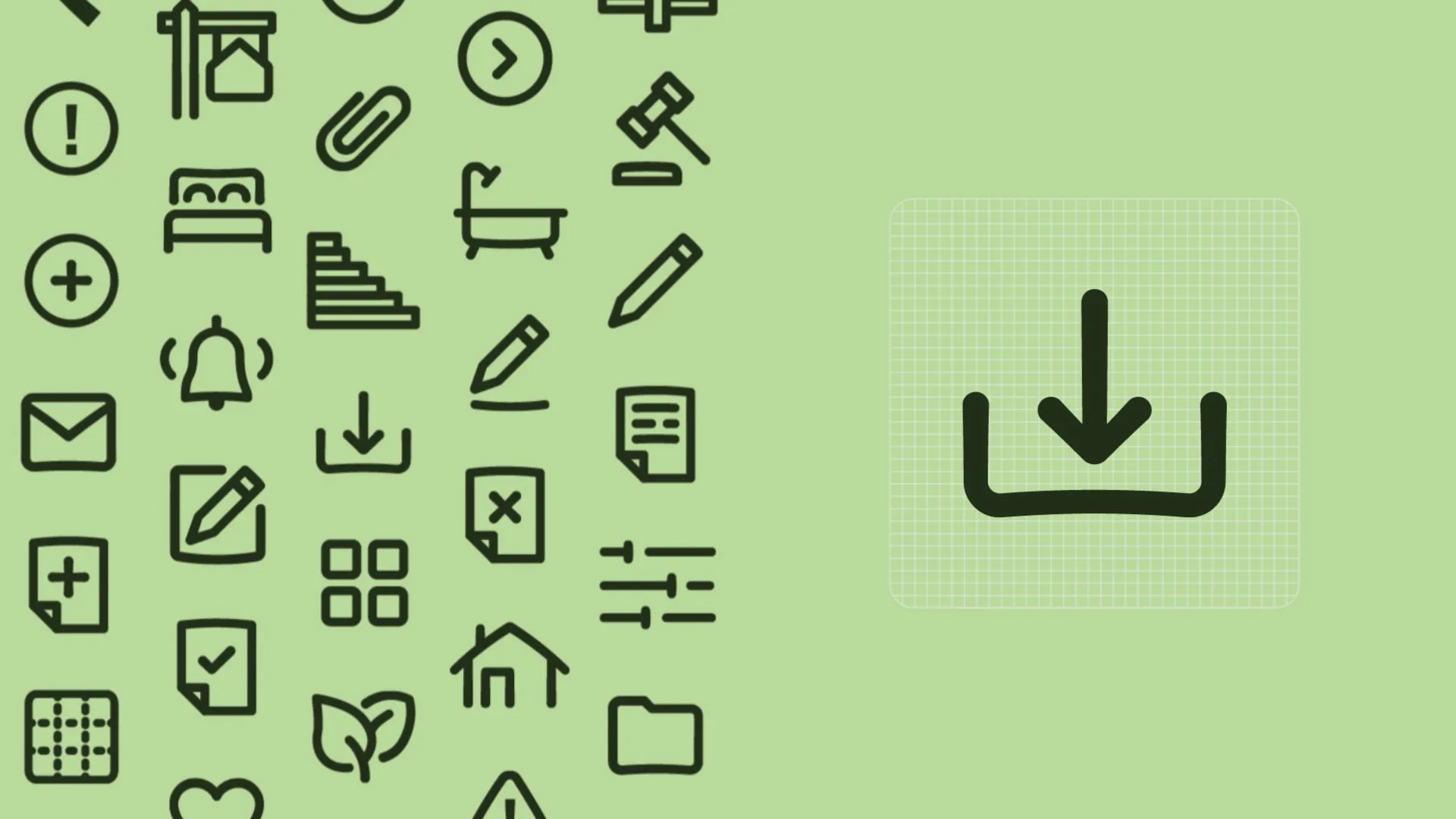 Green background with hand drawn icons laid over top