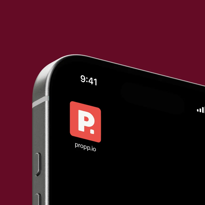 Corner of a mobile phone showing Propp.io application icon