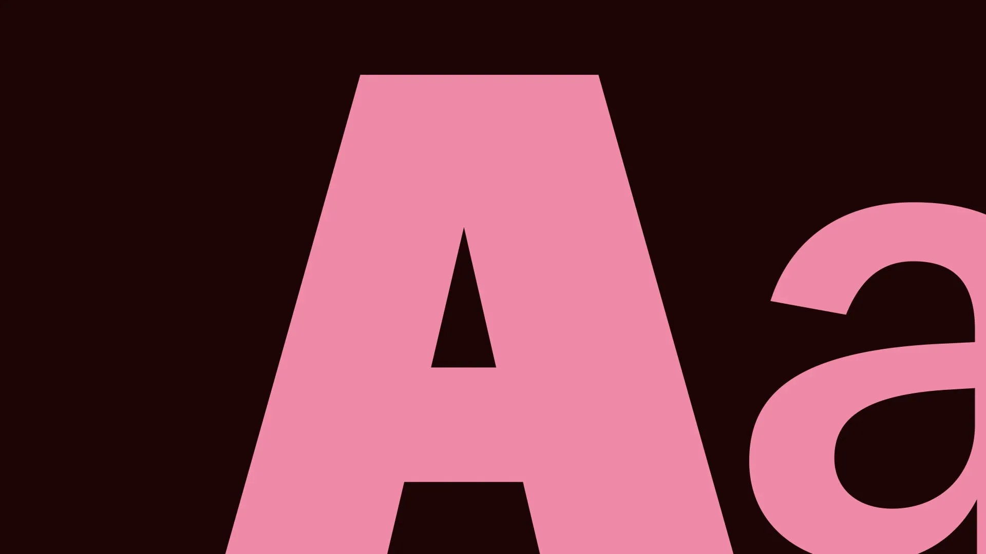 Zoomed in image of capital A and a lower case a in pink