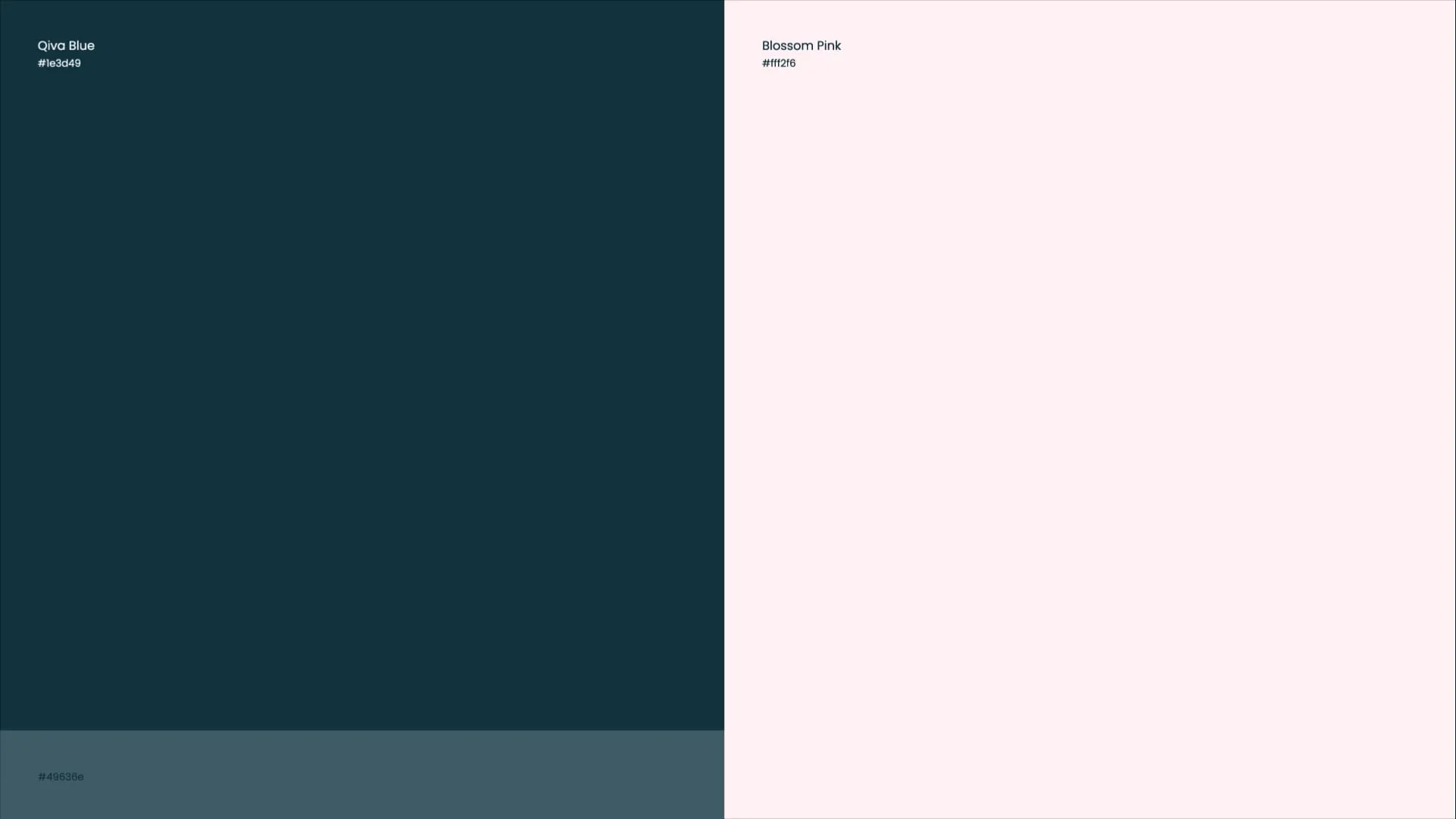 a split screen, on the left is a deep blue on the right a soft pink