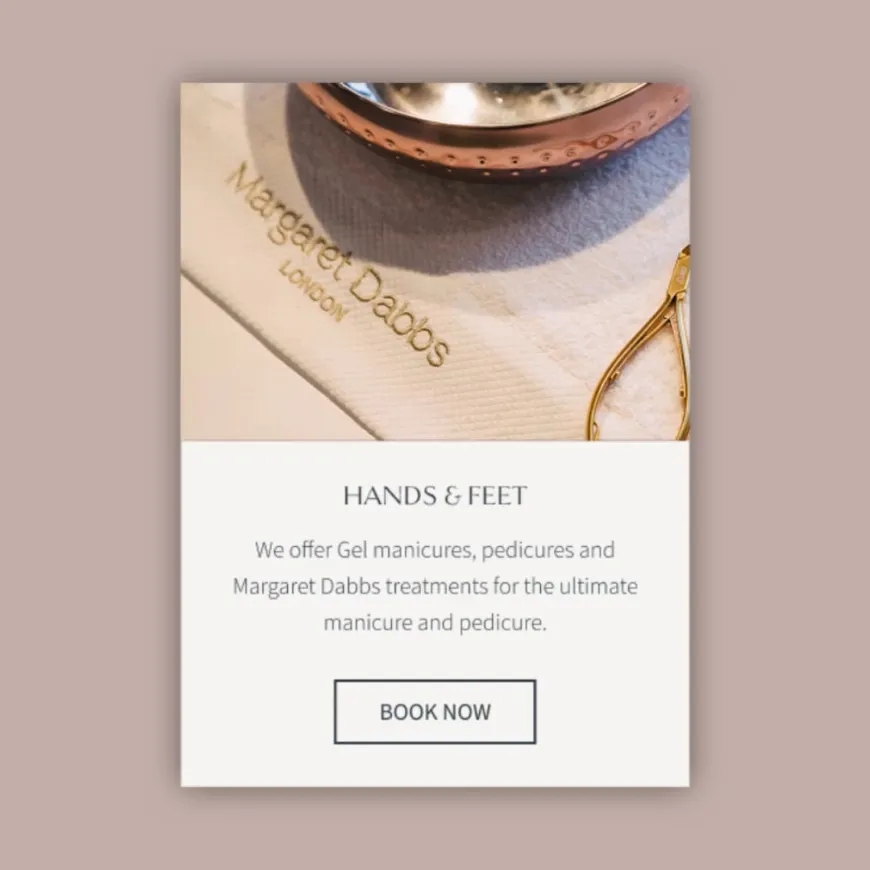 Single website component with text and image