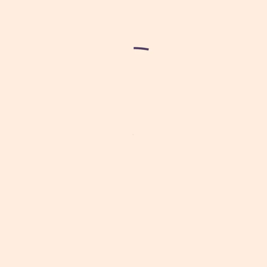 A minimal loading screen with a short purple progress bar on a pale peach background.