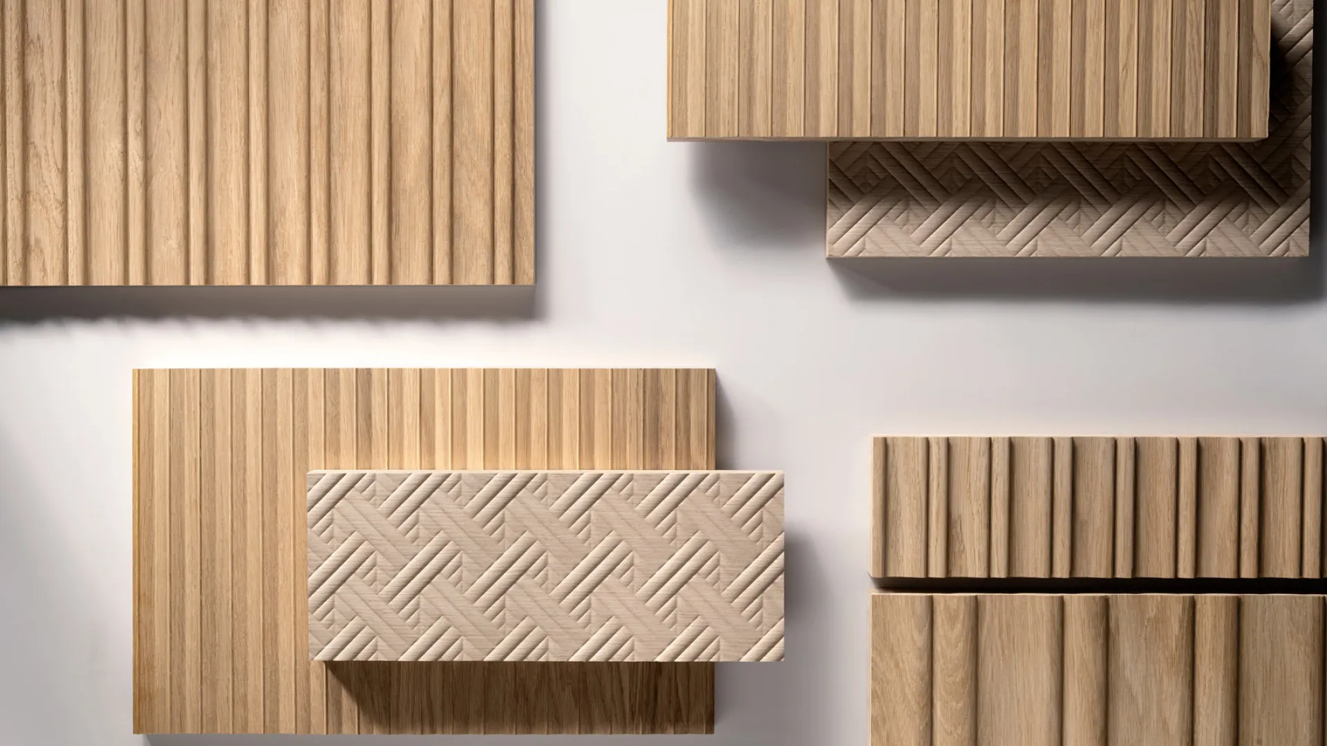 Flat lay out of wooden samples