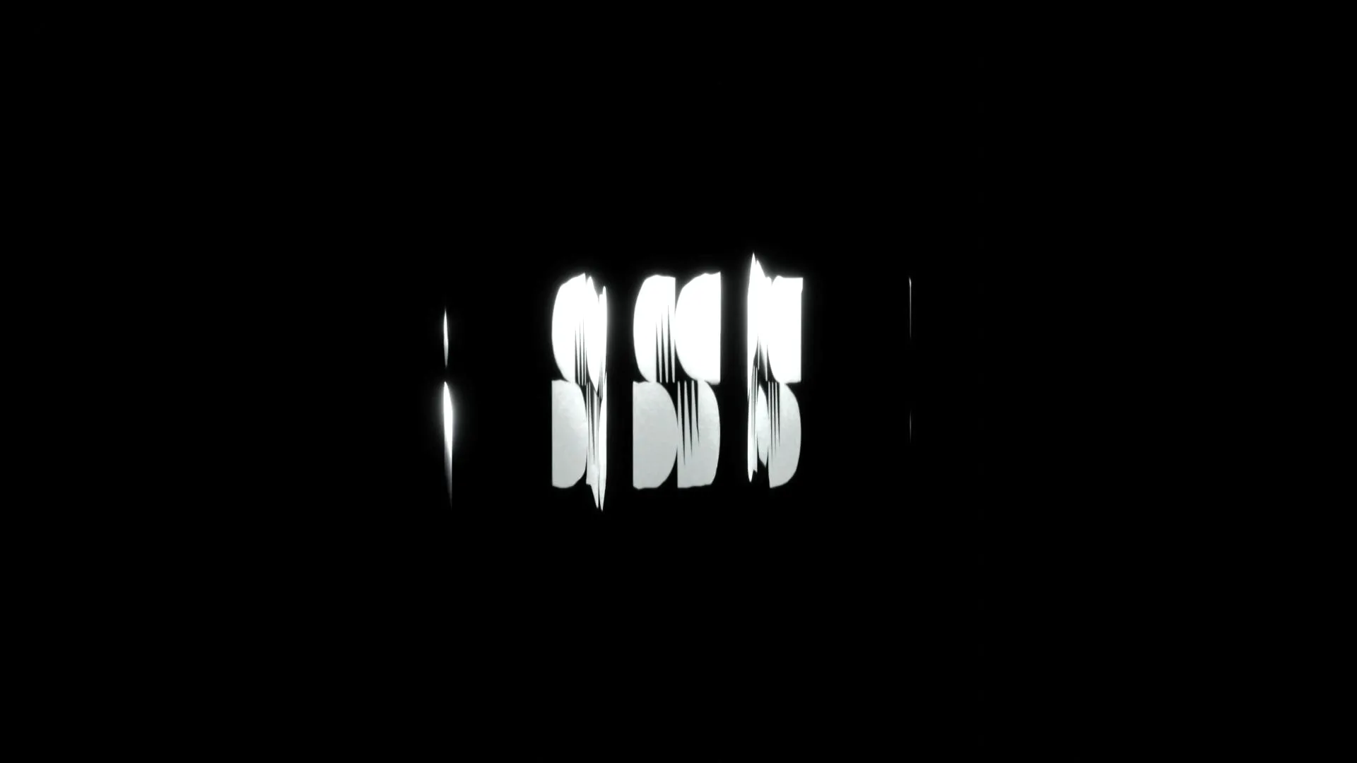 Abstract white light pattern on a black background