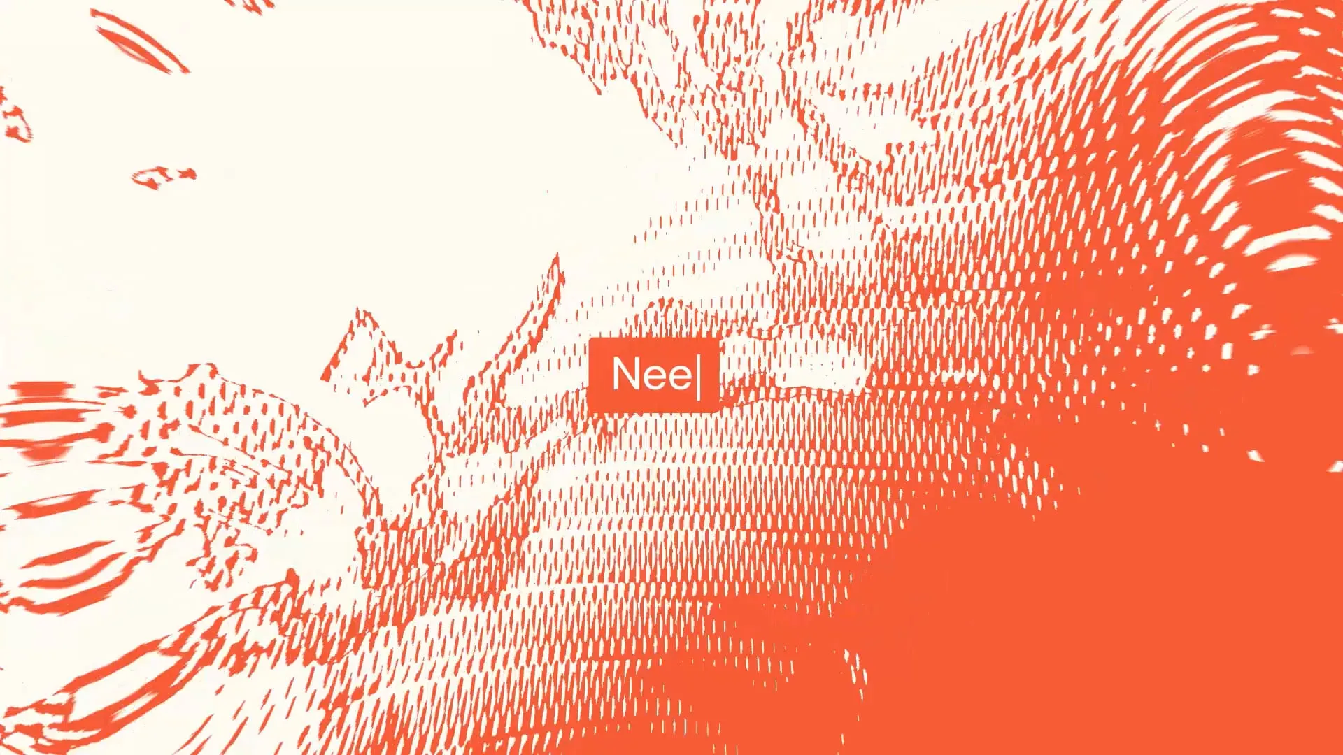 Red and parchment pixelated gradient wave background with text box emerging from the centre.