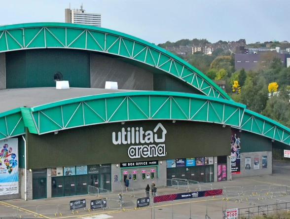 Banner image of Utilita Arena from outside the front of the building.