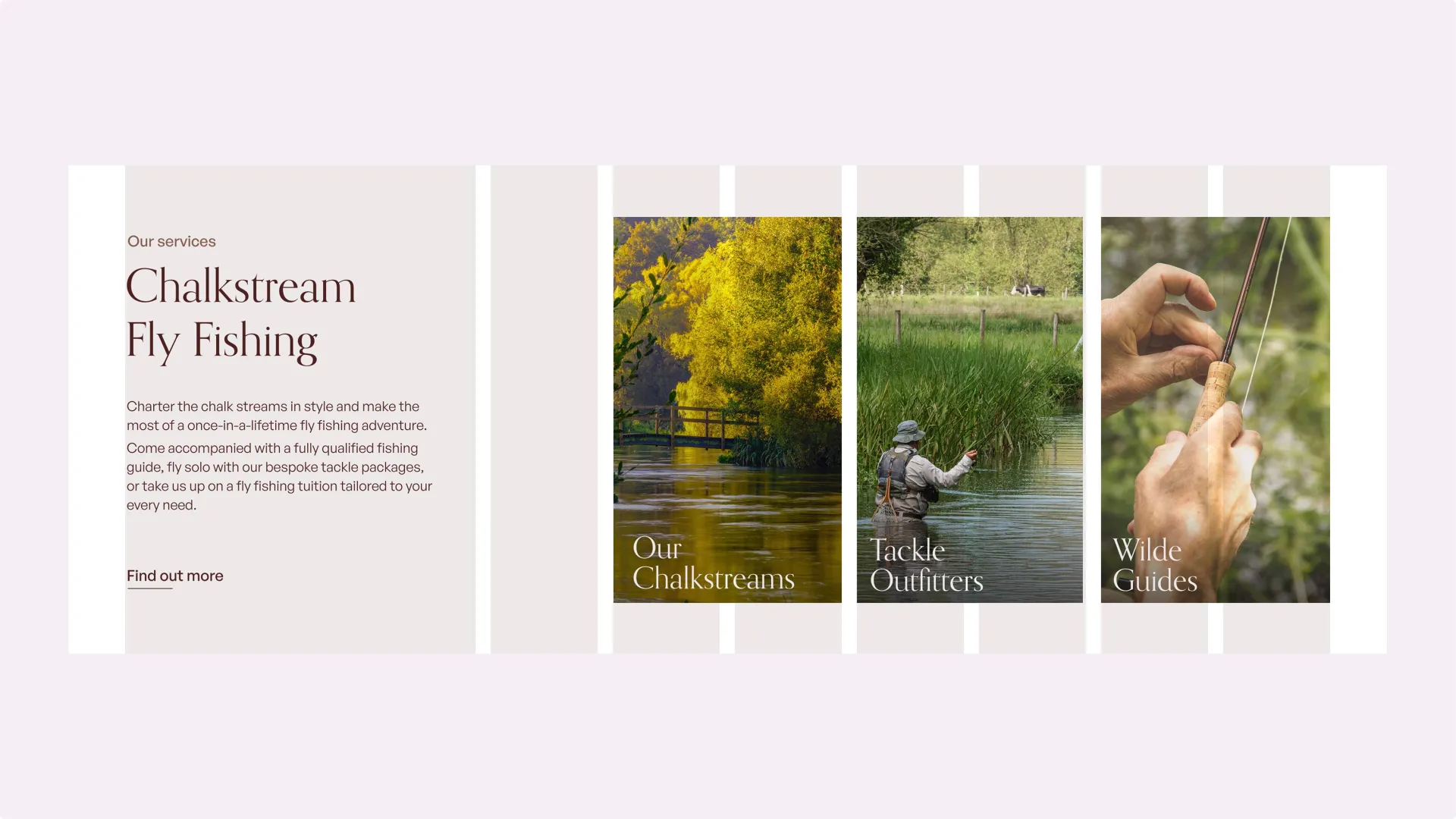 Website component with column grid system over the top.