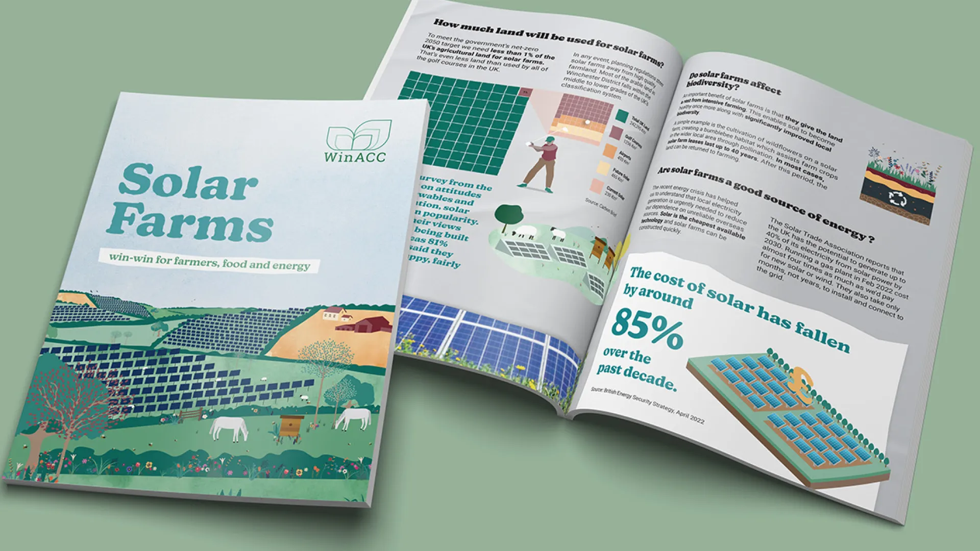 a render of a brochure providing information on solar farms
