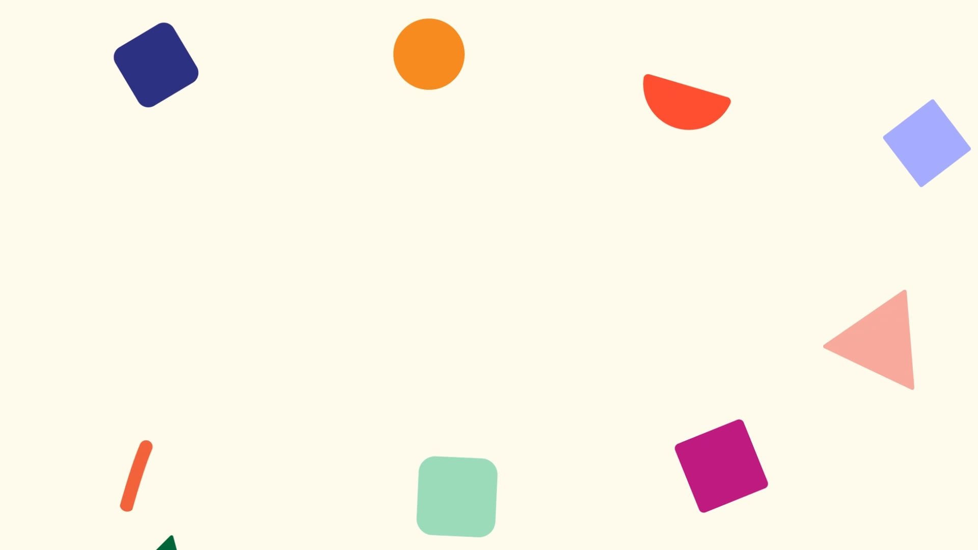 Abstract colourful shapes on cream background